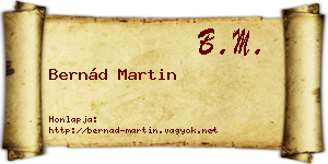 Bernád Martin névjegykártya
