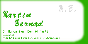 martin bernad business card